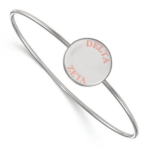 Black Bow Jewelry Sterling Silver Delta Zeta Greek Life Bangle Bracelet 7 Inch - 1 of 3