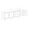 NicBex 69.25" Mid-Century Modern 2-Doors Sideboard,Minimalist Kitchen Storage Cabinets with 3 Drawers for Kitchen and Dining Room,Brown/Walnut - 3 of 4