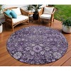 Purple Lilac And Lavender Oriental Washable Indoor Outdoor Area Rug - 2 of 4
