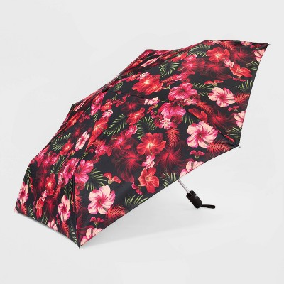 Women's Cirra Floral Print By ShedRain Auto Open Auto Close Compact Umbrella  - Black