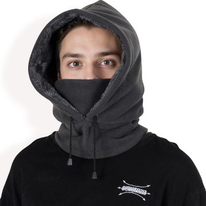 Anna-Kaci Men's Fleece Hooded Neck Warmer with Adjustable Drawstrings and Full Face Coverage for Cold Weather - 1 of 4