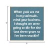 Slickblue Humorous Summer Quote Sign – Swimsuit Body Joke – 7x7 Rustic Wall or Shelf Décor, Color Options - 3 of 3