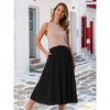 INSPIRE CHIC Women's Elastic Waist A Line Midi Skirts - 3 of 4