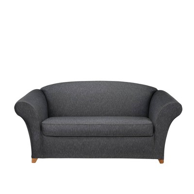 Stretch Denim Loveseat Slipcover Black - Sure Fit