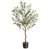 YESFASHION Artificial Olive Tree, Tall Faux Silk Olive Trees for Home Office Living Room Decor, Indoor Fake Potted Tree with Natural Wood Trunk - 4 of 4