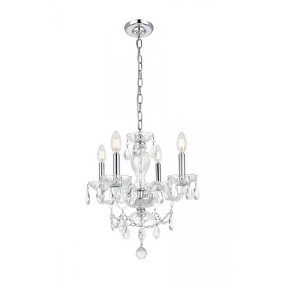 Elegant Lighting Elle Collection Pendant D17in H18in Lt:4 Chrome Finish