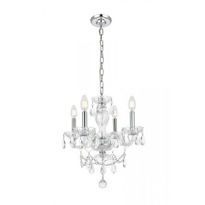 Elegant Lighting Elle Collection Pendant D17in H18in Lt:4 Chrome Finish - 1 of 2