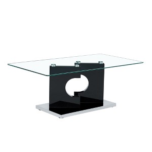 NicBex 47.2Inch Modern Rectangular Dining Table with Glass Tabletop for Kitchen,Meeting Living Room - 1 of 4