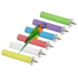 Unique Bargains Paw Grinding Bird Perch Stand Parrot Perch Stands 6 Pcs - 1 of 4