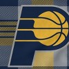 NBA Indiana Pacers Plaid Steel Royal Plush Faux Shearling Blanket: Sports Team Logo Throw - 2 of 3