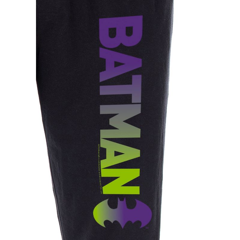 DC Comics Men's Batman Pajama Pants Ombre Script Logo Loungewear Sleep Pants Black, 3 of 4