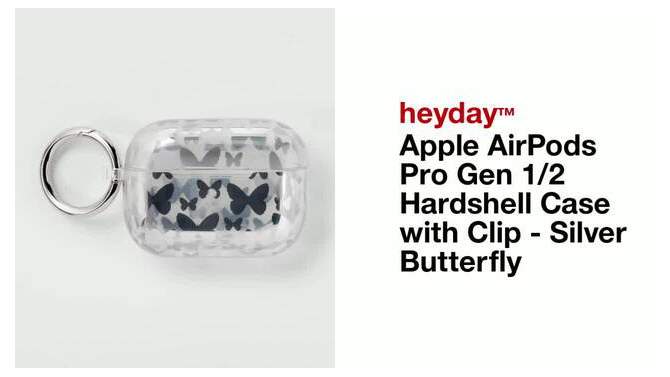 Apple AirPods Pro (1/2 Generation) Hardshell Case with Clip - heyday&#8482; Silver Butterfly, 2 of 8, play video