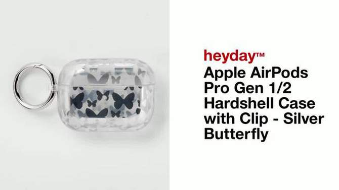 Apple AirPods Pro Gen 1/2 Hardshell Case with Clip - heyday&#8482; Silver Butterfly, 2 of 8, play video