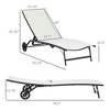 Resenkos Lounge Chair Outdoor, Patio Lounge Chair,Piece Lounge Chair with Wheels, Tanning Chair with 5 Adjustable Positions, Cream White - 4 of 4