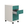 Space Solutions 18" Deep 4 Drawer Metal Mobile Organizer with 4 Box Drawers Locking Teal/Pearl - 3 of 4