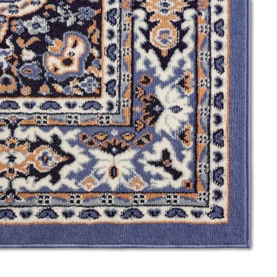 Country Blue 36" x 22" Synthetic Stain-Resistant Area Rug