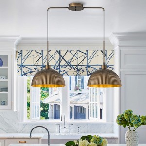 LLHZSY 2-LightIndustrial Farmhouse Dome Pendant Ceiling Light Fixture-32 7/10", Antique Bronze - 1 of 4