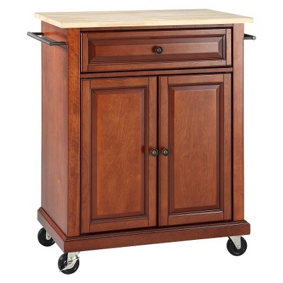 Crosley Wood Top Portable Kitchen Cart - Cherry