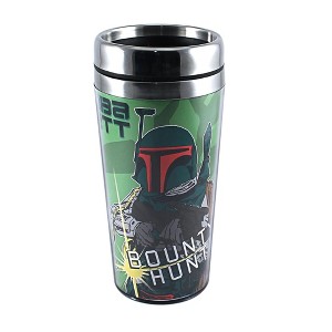 Silver Buffalo Star Wars Boba Fett 16oz Stainless Steel Travel Mug - 1 of 4