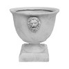 Okak Modern Magnesium Oxide Plant Pots with Lion Head Relief, Flower Pots with Square Base, Planters for Flowers, Herbs, Succulents, Antique White - 4 of 4