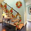 24 In Christmas Wreaths for Front Door,Prelit Wreath with LED Lights Pine Cones Ball Ornaments for Fireplace Mantle Indoor Outdoor Xmas Decor - 4 of 4
