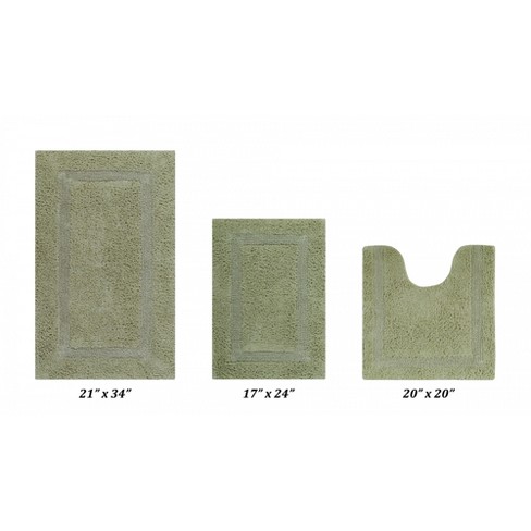 Better Trends Lux Reversible Bath Rug, 100% Cotton, 3 Piece Set (17