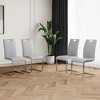 Grungis Faux Leather Armless Kitchen Chair Set of 4,Upholstered Dining Chairs with Silver Chrome Metal Legs for Dining Room,Kitchen - 2 of 4