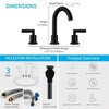 Kumasinova Bathroom 3-Hole Widespread Sink Faucet with Pop-Up Drain,304 Stainless Steel 360°Swivel Spout Bathroom Tap,1.5GPM - 3 of 4