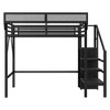 TiramisuBest Loft Bed with Staircase Storage Shelves Wardrobe Space Saving High Loft Modern Sturdy Metal Frame for Kids Teens - 2 of 4