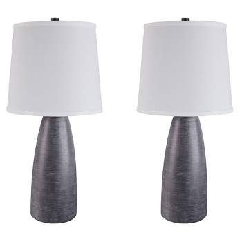 Set of 2 Shavontae Poly Table Lamps Gray - Signature Design by Ashley