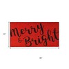 HomeRoots 30" X 48" Red And Black Christmas Merry and Bright Outdoor Coir Door Mat - 3 of 4
