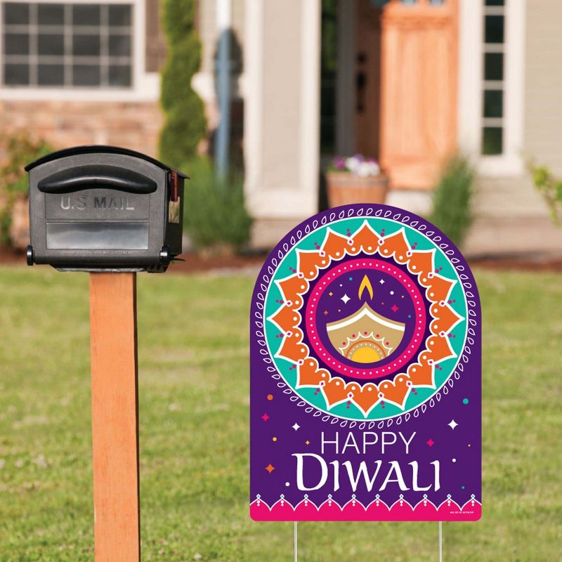Big Dot of Happiness Happy Diwali - Party Decorations - Festival of Lights Party Welcome Yard Sign, 2 of 9