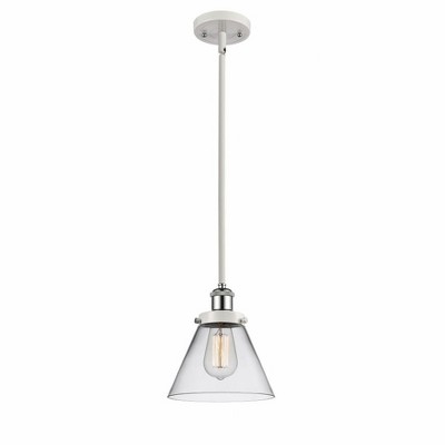 Cone - 1 Light Stem Hung Mini Pendant In Industrial Style-10 Inches Tall and 8 Inches Wide