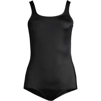 Lands' End Women's Ddd-cup Slendersuit Tummy Control Chlorine Resistant  Wrap One Piece Swimsuit - 12 - Black : Target