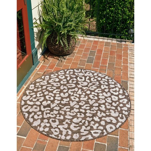 Unique Loom 13' 0 X 13' 0 Round Indoor/outdoor Safari Brown Area Rug ...