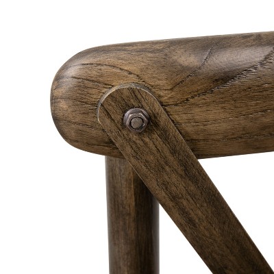 Early American Brown Wood Cross Back Dining Chair