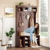 PAGED 70.9 inch Hall Tree for Entryway,Coat Rack with 7 Coat Racks and Shoe Storage,Entryway Furniture for Hallway,Living Room,Bedroom - 2 of 4