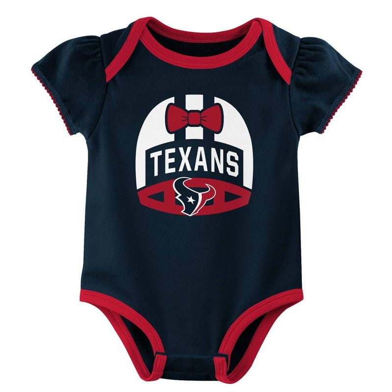 NFL Houston Texans Baby Girls&#39; Onesies 3pk Set, 4 of 5