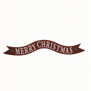 Transpac Metal Red Christmas Merry Banner