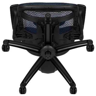 Contemporary High-Back Swivel Mesh Office Chair with Adjustable Arms in Black