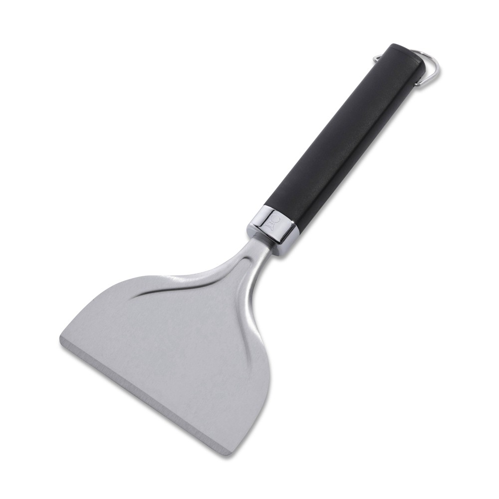 Weber Flat Heat Resistance Top Scraper – Black: Stainless Steel, Dishwasher-Safe, Heat-Resistant Handle, Outdoor Grill Tool