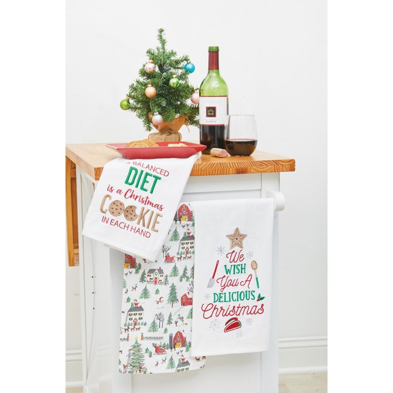 C&F Home Holiday "We Whish You a Delicious Christmas" Cookie Baking Themed Cotton Flour Sack Kitchen Dish Towel  27L x 18W in., 2 of 6