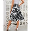 Clearlove Women's Ditzy Floral Print Midi Skirt Boho Elastic High Elastic Waist Pleated Swing A Line Flowy Casual Skirts - 3 of 4