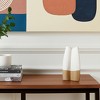 HomeRoots 14" Cream And Beige Color Block Ceramic Table Vase - 2 of 4