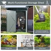 5 x 3ft Outdoor Metal Storage Shed With Lockable Door Aluminum Frames, Outdoor Storing Tools For Bike Trash Can Machine - 2 of 4