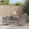 vidaXL Patio Bistro Set with Cushions Outdoor Wicker Furniture Poly Rattan - Gray - 2 of 4