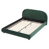 Queen/King Size Platform Bed, Boucle Fabric Upholstered Bed Frame with Curved Headboard - ModernLuxe - 2 of 4
