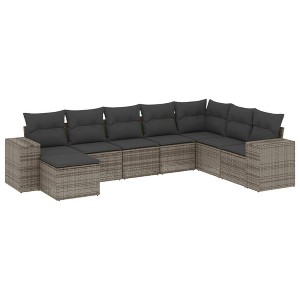 vidaXL Garden Sofa Set Grey PE Rattan Large Modular Garden Sofa Set - 1 of 4