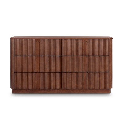 Teamson Home Potomac Modern Boho Solid Wood 6-Drawer Dresser with Deep Storage, Push-to-Open Design & Rounded Edges