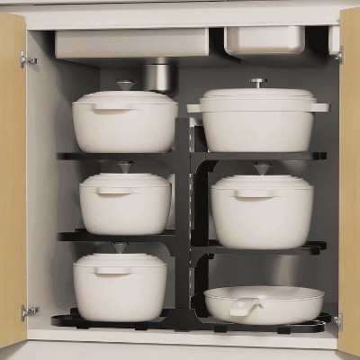 LunaLulinlk Pots and Pans Organizer, Stainless Steel Pots Organizer Rack for Cookware, Heavy Duty Pots Rack for Kitchen Storage